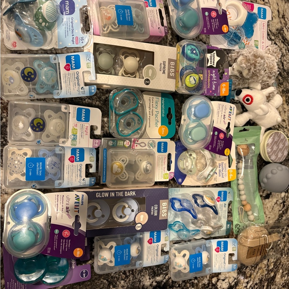 Assorted Baby Pacifiers and Accessories